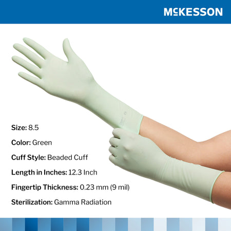 McKesson Perry® Performance Plus Polyisoprene Surgical Glove, Size 8.5, Green - Gloves>Surgical Gloves - McKesson Brand