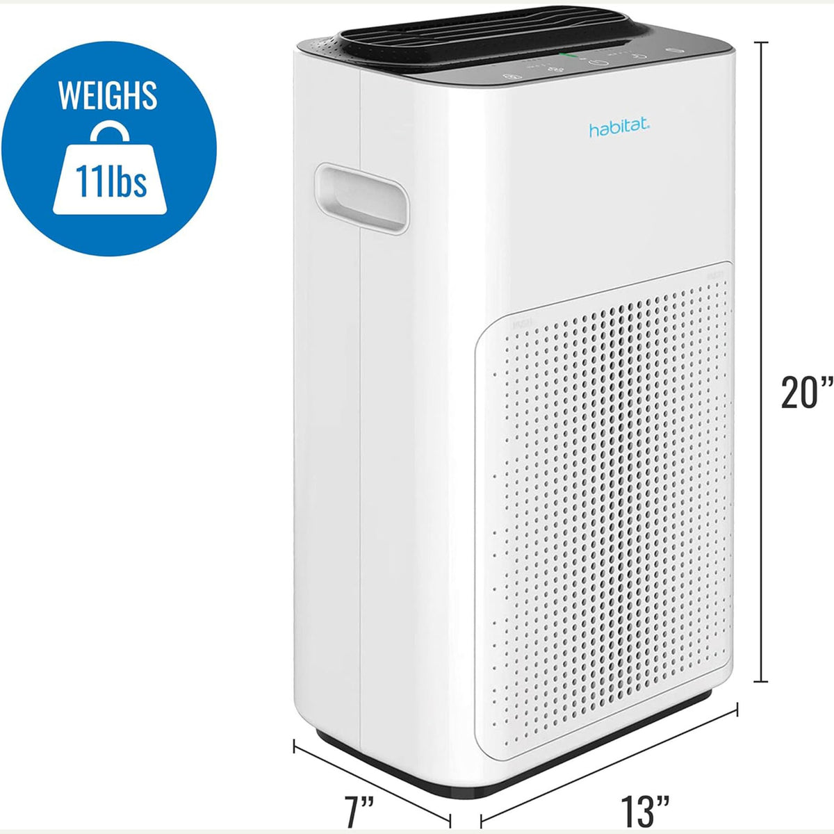 Habitat Air Purifier 280A(E)-Habitat 280A Air Purifier 7 X 13 X 20 Inch AC Power HEPA 13 filter captures up to 99.97% of airborne particles 3 Speed