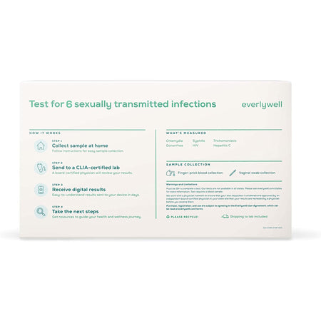 Everlywell Sexually Transmitted Diseases Test for Women-Specimen Collection and Transport Kit Everlywell Collection Tube / Collection Card Sterile