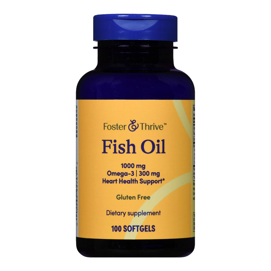 Foster & Thrive Fish Oil 1000 mg Softgels-"Omega 3 Supplement Foster & Thrive Fish Oil 1,000 mg Strength Softgel 100 per Bottle"