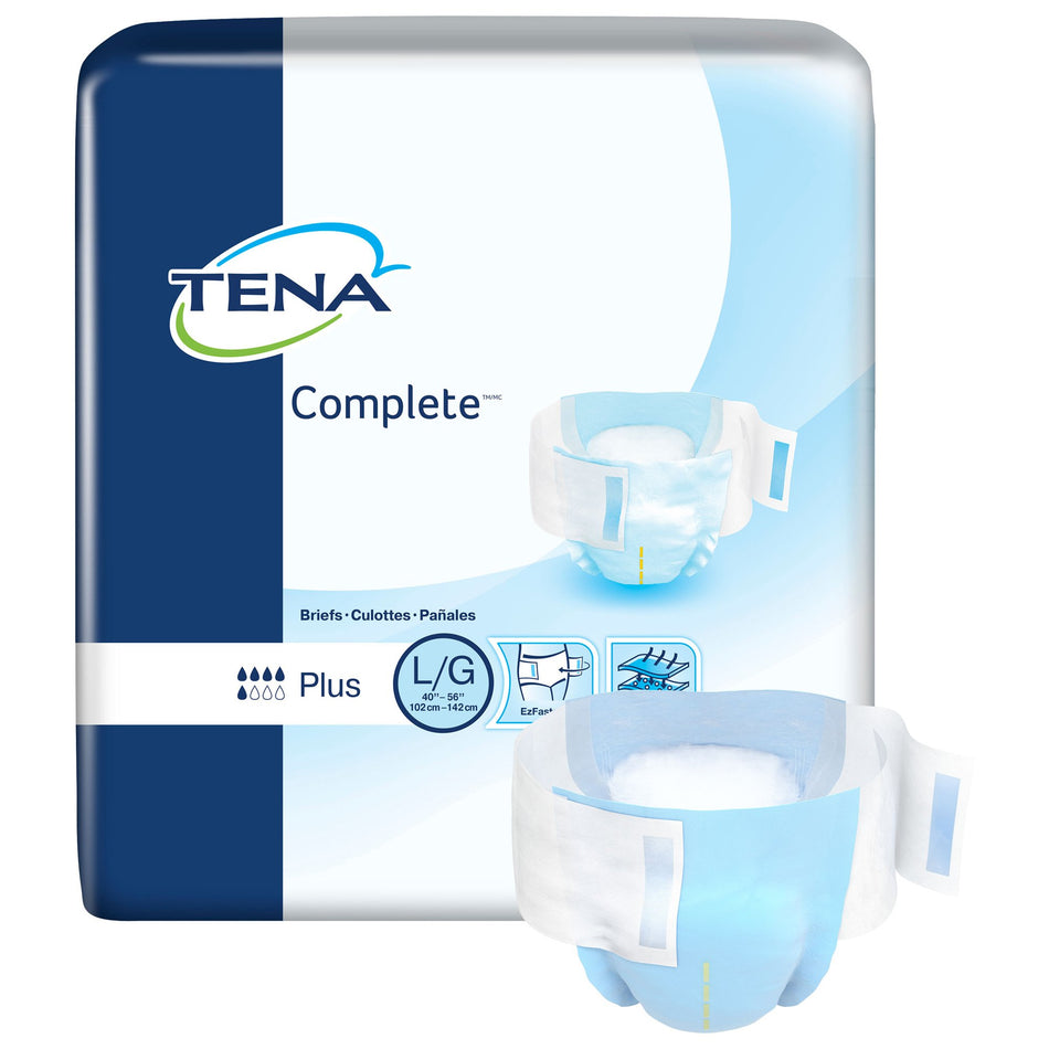 Tena Complete Plus Incontinence Brief, Large-Unisex Adult Incontinence Brief TENA Complete Large Disposable Moderate Absorbency