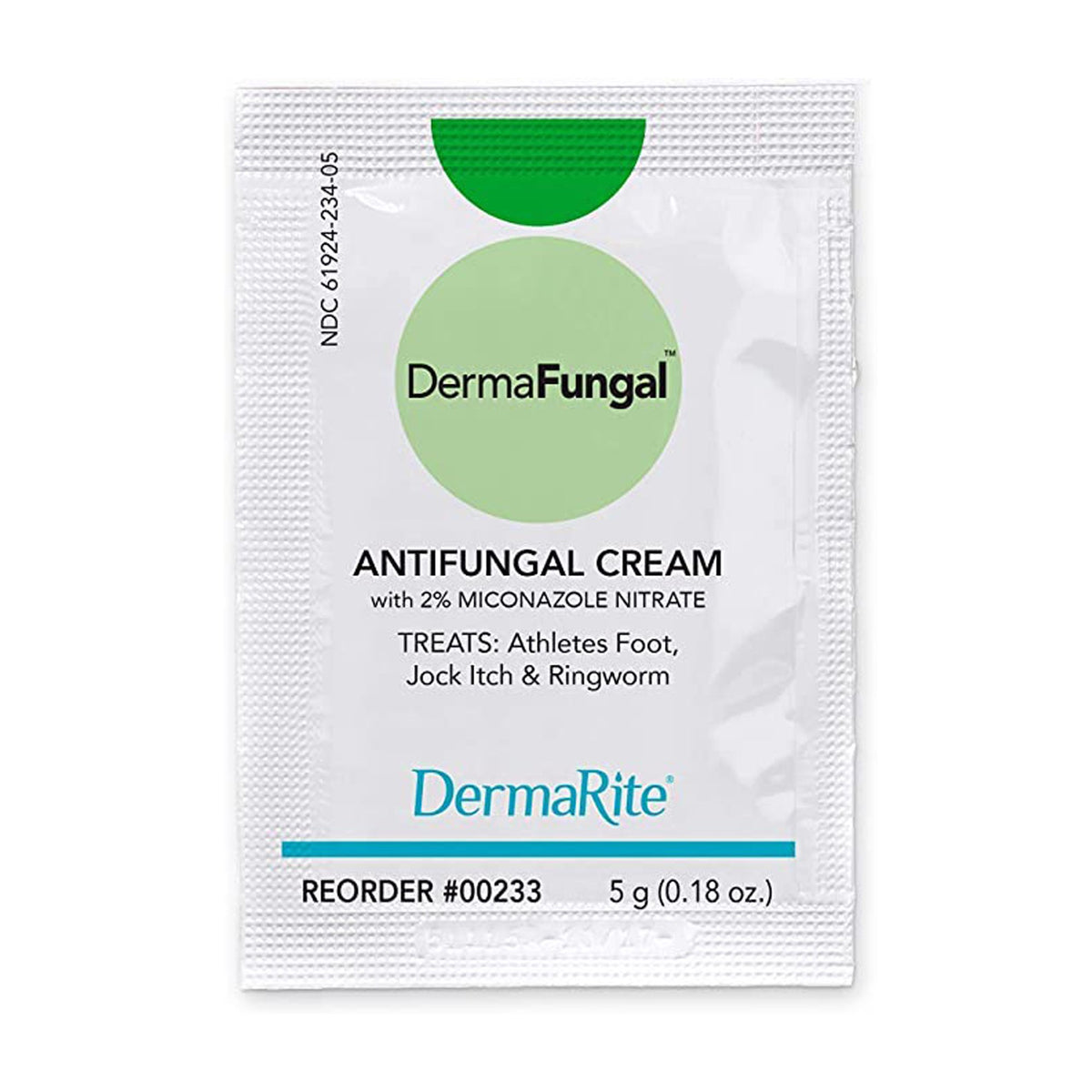 DermaFungal Miconazole Nitrate Antifungal-Antifungal DermaFungal 2% Strength Cream 5 Gram Individual Packet