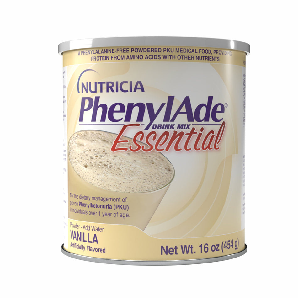 PhenylAde Essential Vanilla Drink Mix for the Dietary Management of Phenylketonuria, 1 lb. can-Oral Supplement PhenylAde Essential Vanilla Flavor Powder 16 oz. Can