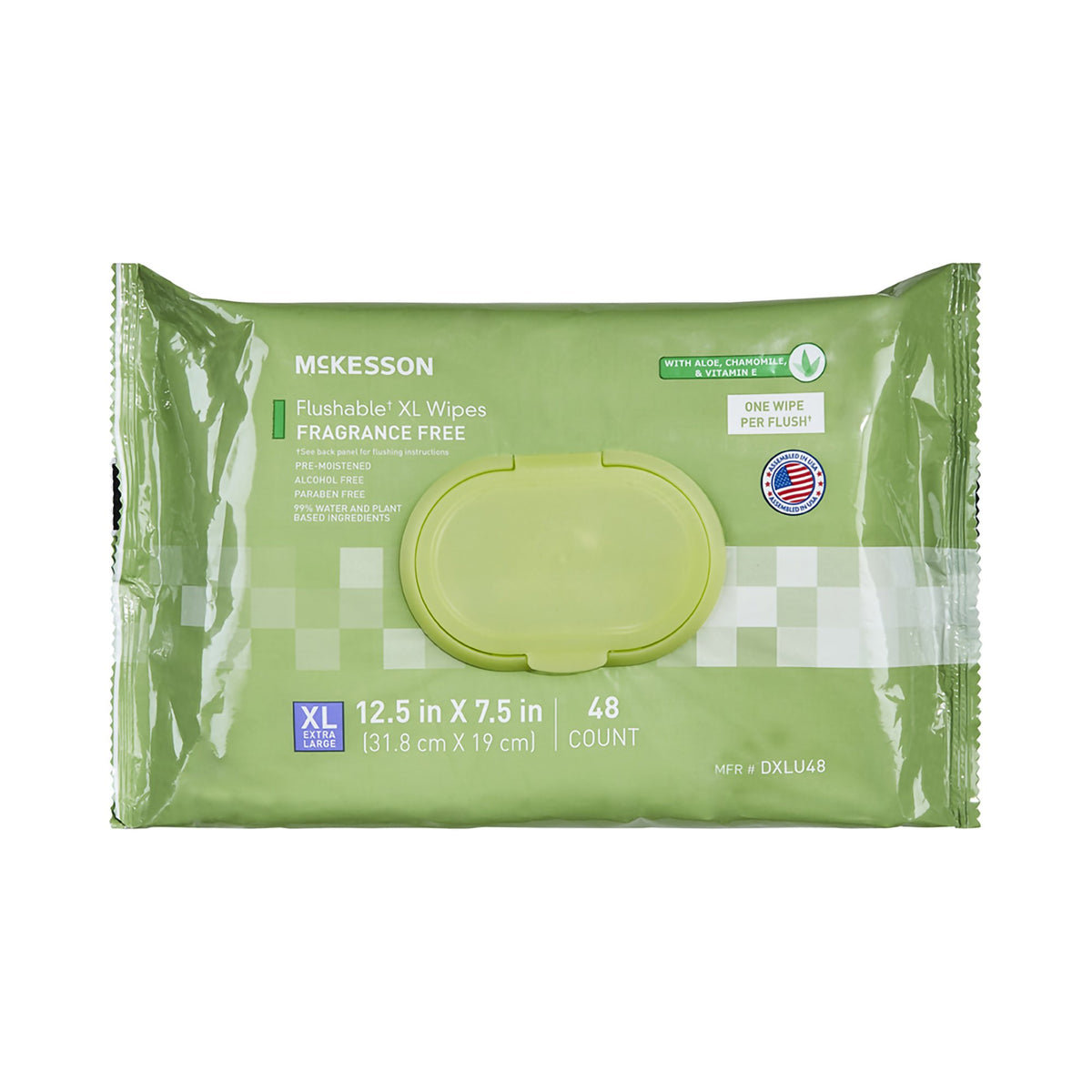 McKesson Flushable* Wet Wipes XL - Unscented, 48 Wipes per Pack - Personal Hygiene>Skin Care>Personal Wipes - McKesson Brand