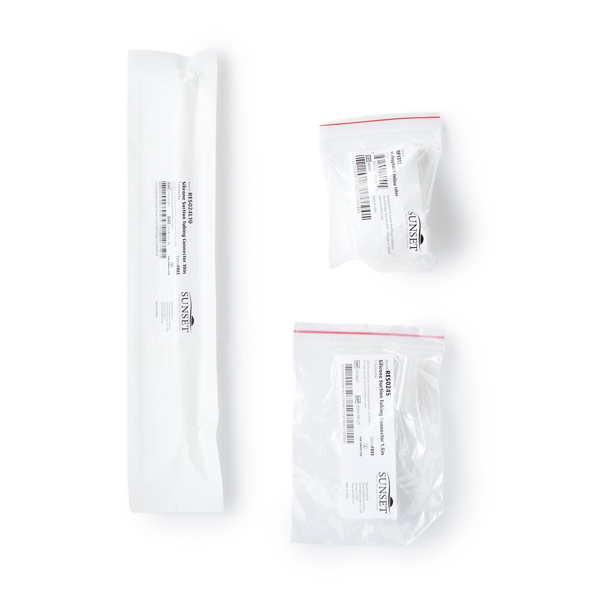 Sunset Healthcare Solutions Suction Filter Component Kit-Suction Tube Connector