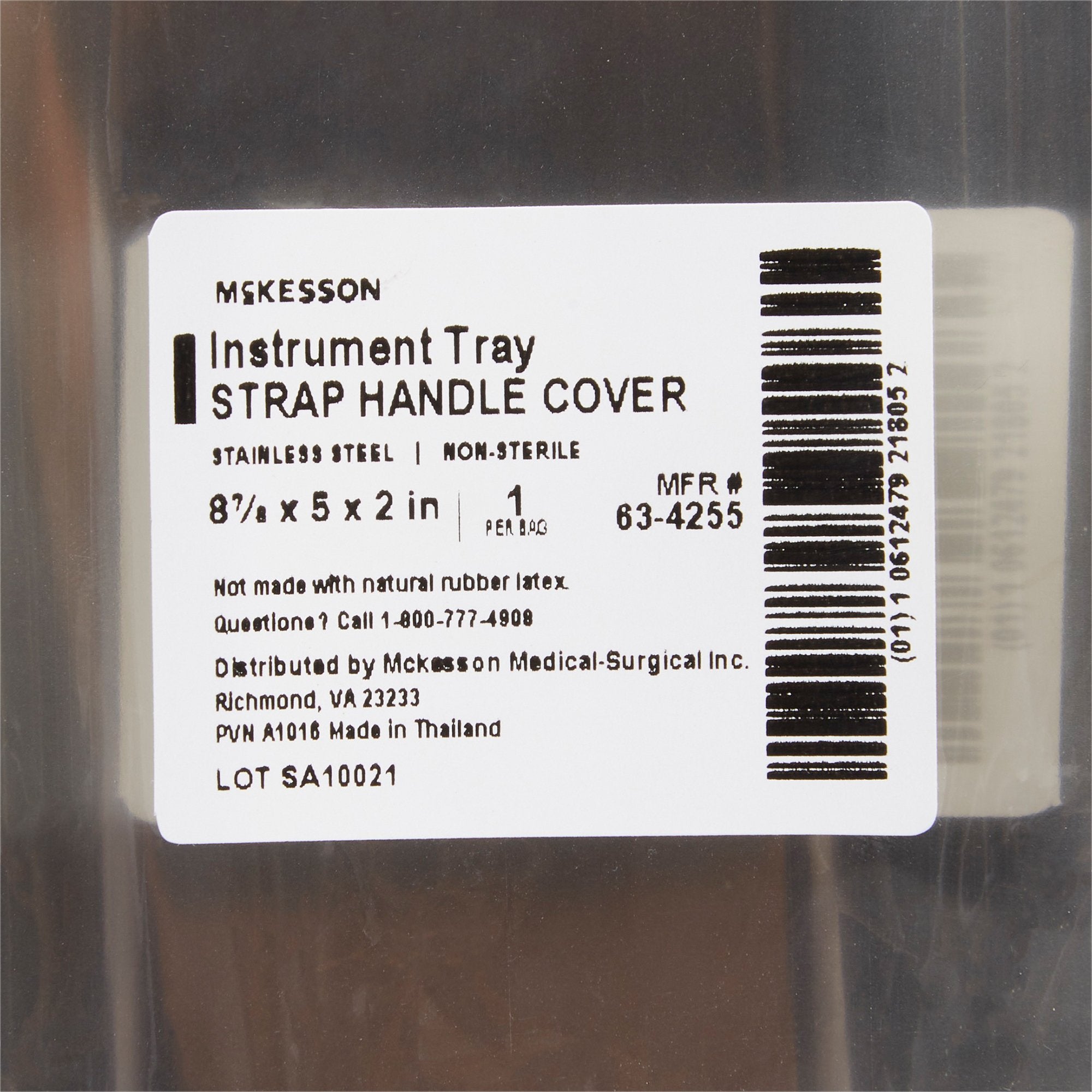McKesson Instrument Tray, Strap Handle, 8-7/8 Inches-Instrument Tray McKesson Strap Handle Stainless Steel 8-7/8 X 5 X 2 Inch