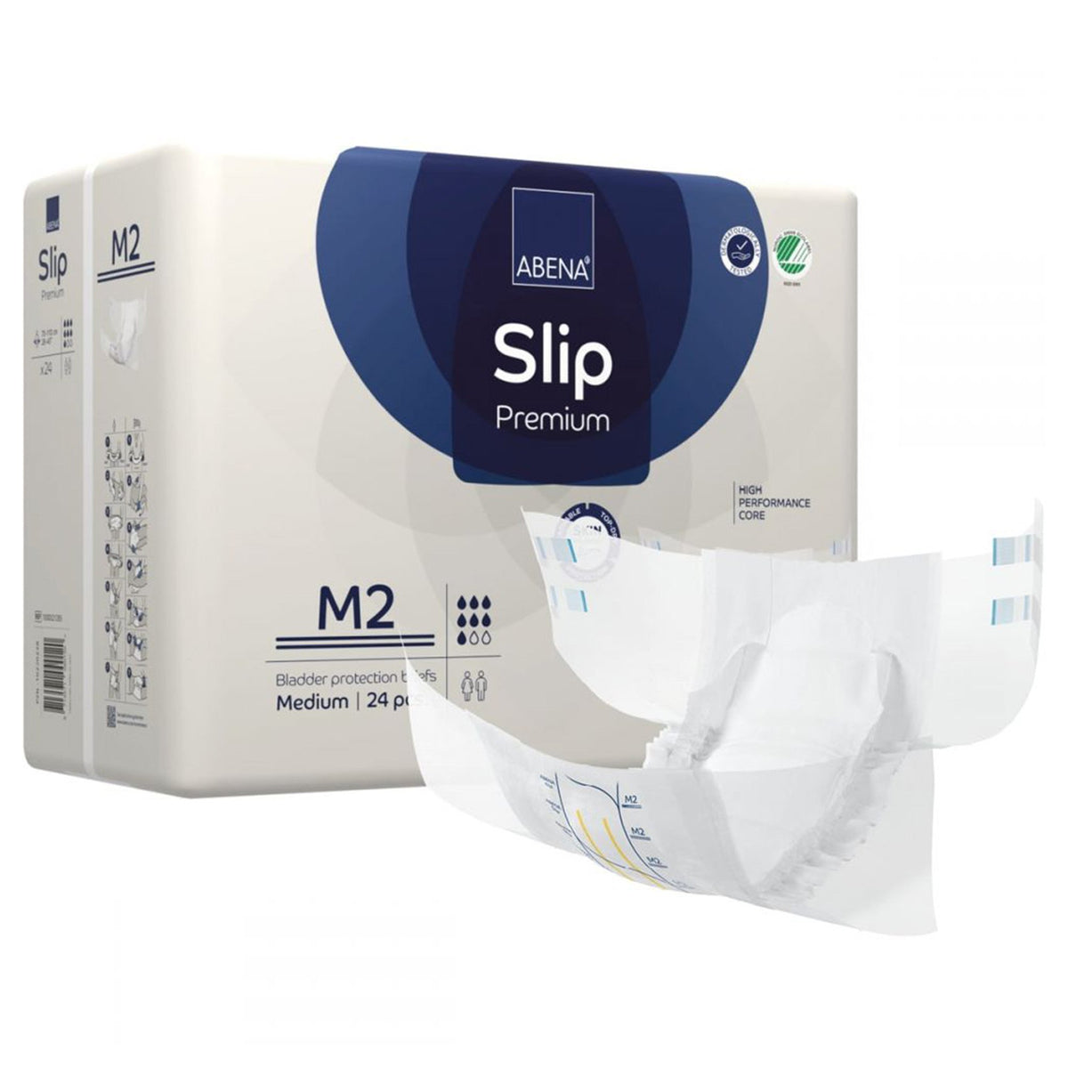Abena Slip Premium M2 Incontinence Brief, Medium-Unisex Adult Incontinence Brief Abena Slip Premium M2 Medium Disposable Heavy Absorbency