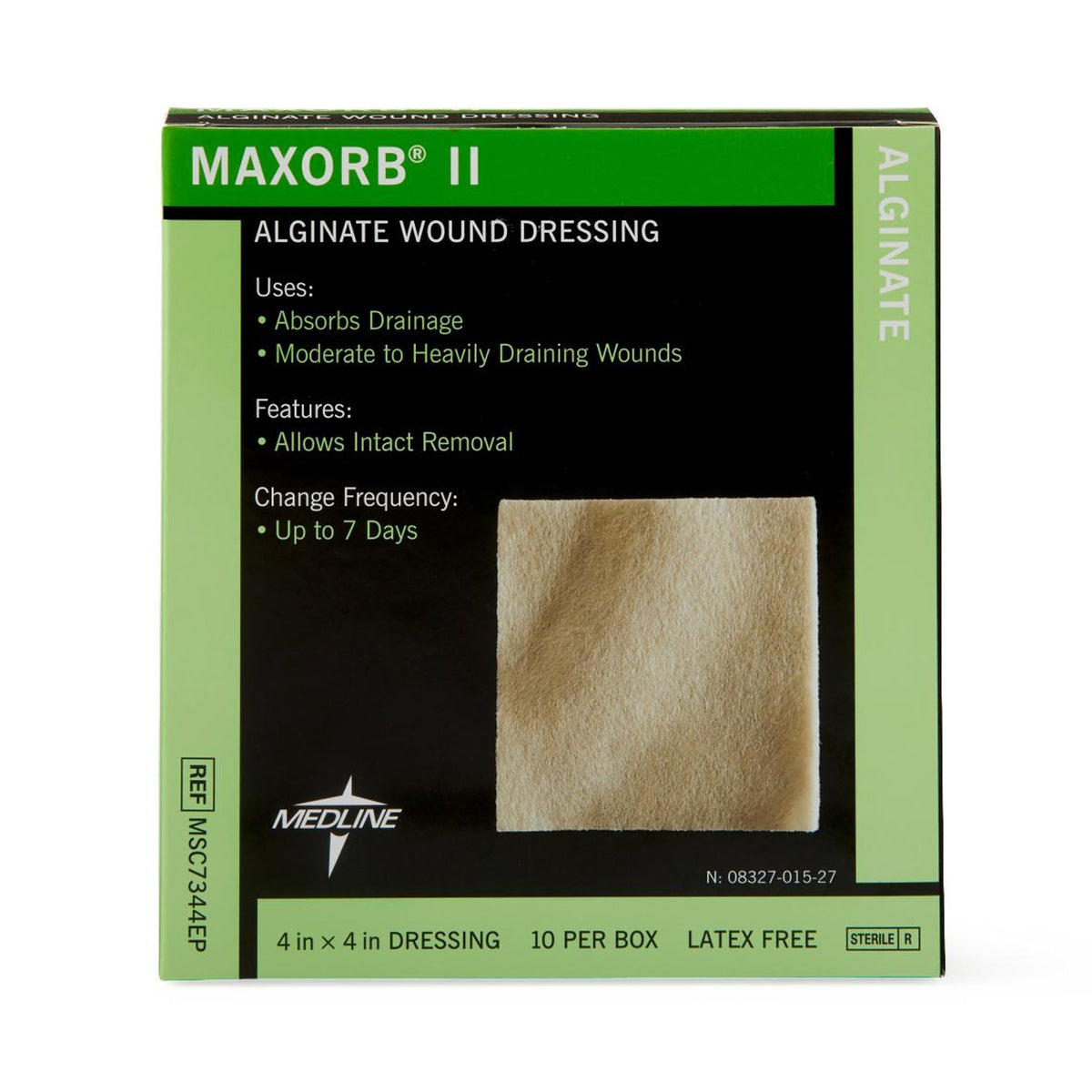 Maxorb II Alginate Dressing, 4 x 4 inch-Alginate Dressing Maxorb II 4 X 4 Inch Square