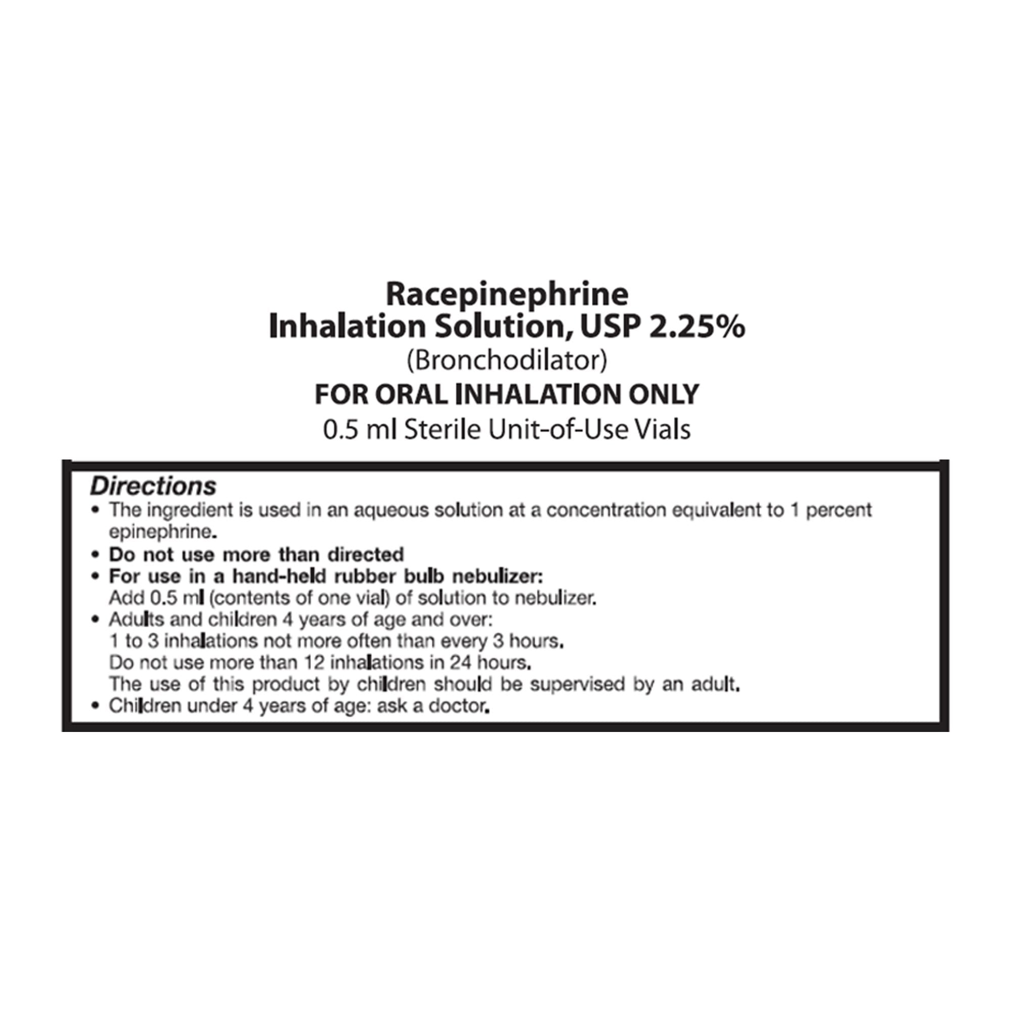 Nephron Inhalation Solution, 0.5 mL Vial-Bronchodilator Nephron 2.25% Strength Inhalation Solution 0.5 mL