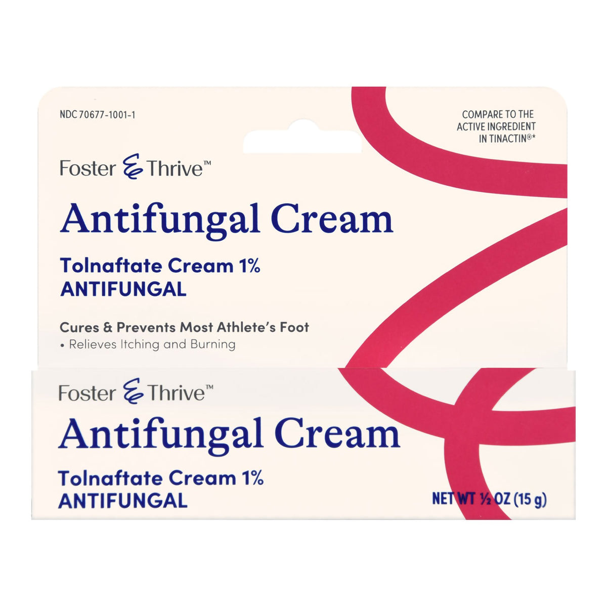 Foster & Thrive Antifungal Cream Tolnaftate 1%, 0.5-ounce tube-Antifungal Foster & Thrive 1% Strength Cream 0.5 oz. Tube