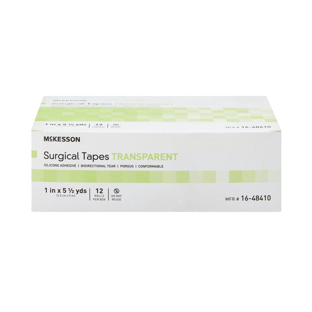 McKesson Silicone Medical Tape, 1 Inch x 5-1/2 Yard, Transparent-Medical Tape McKesson Transparent 1 Inch X 5-1/2 Yard Plastic / Silicone NonSterile
