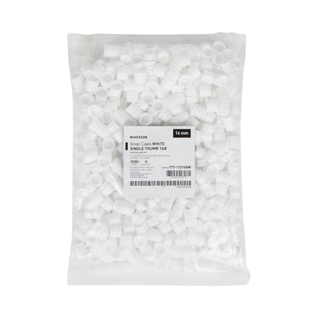 McKesson White Tube Closure, 16 mm-"McKesson Tube Closure Polyethylene Snap Cap White 16 mm For Use with 16 mm Blood Drawing Tubes, Glass Test Tubes, Plastic Culture Tubes NonSterile"