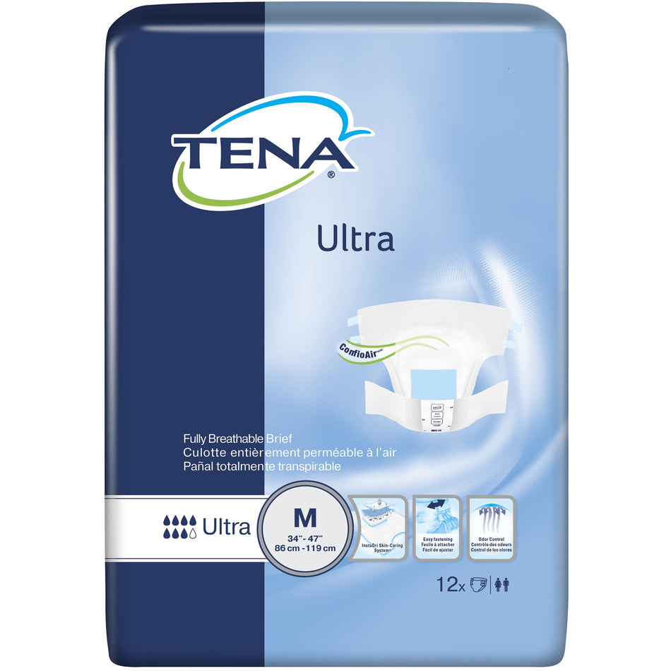 Tena Ultra Incontinence Brief, Medium-Unisex Adult Incontinence Brief TENA Ultra Medium Disposable Heavy Absorbency