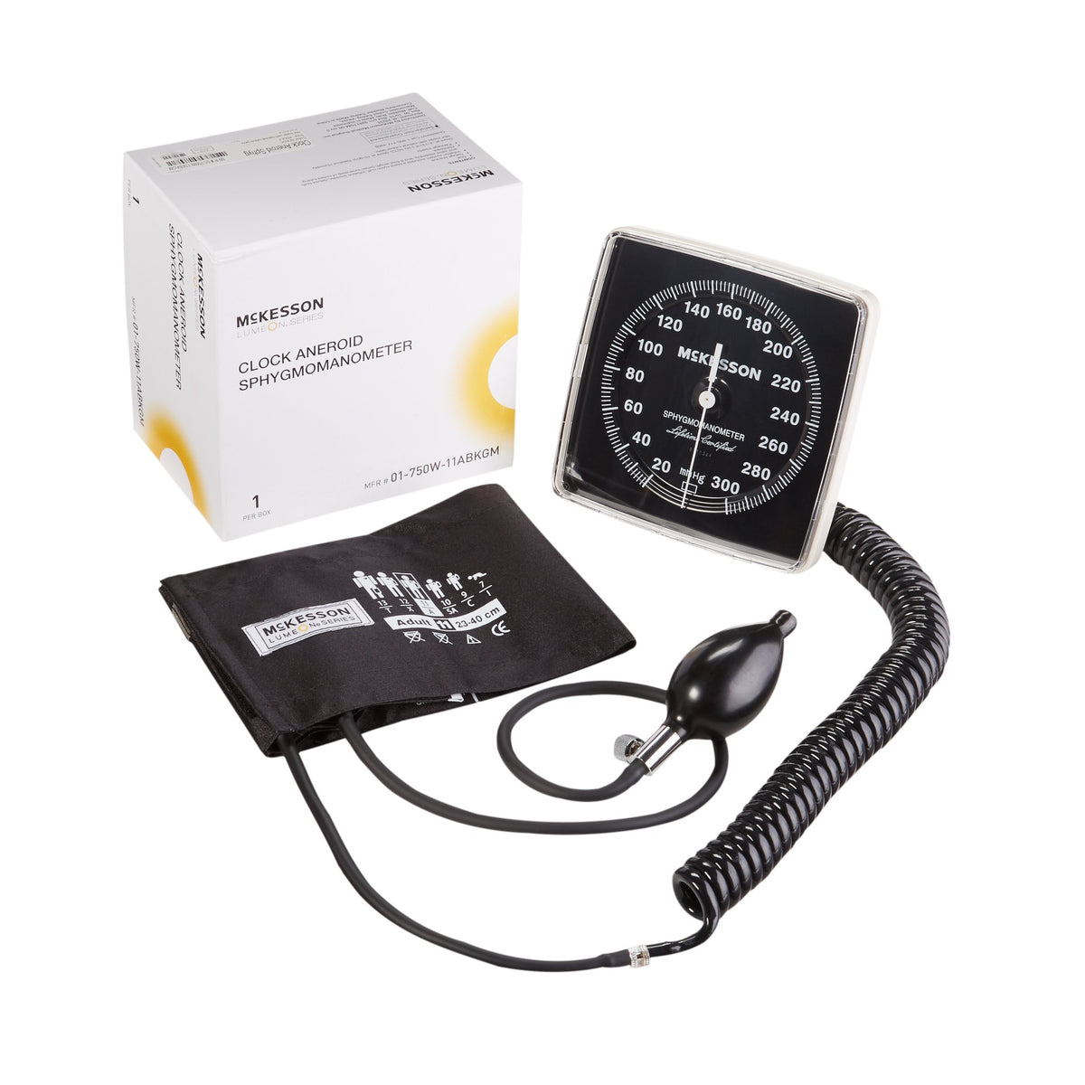 McKesson Lumeon Aneroid Sphygmomanometer-Aneroid Sphygmomanometer Unit McKesson LUMEON Adult Cuff Nylon Cuff 23 - 40 cm Wall Mount