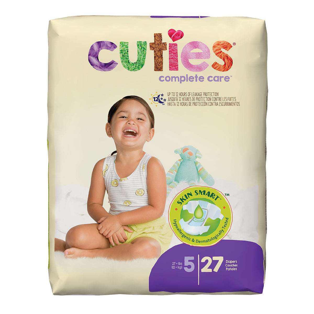 Cuties Premium Diaper, Size 5-Unisex Baby Diaper Cuties Complete Care Size 5 Disposable Heavy Absorbency