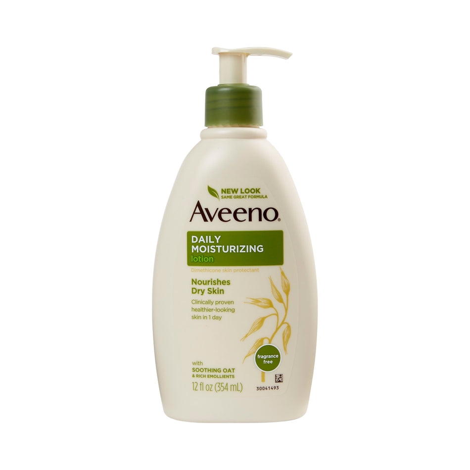 Aveeno Daily Moisturizing Body Lotion, 12 oz. Bottle-Hand and Body Moisturizer Aveeno 12 oz. Pump Bottle Unscented Lotion