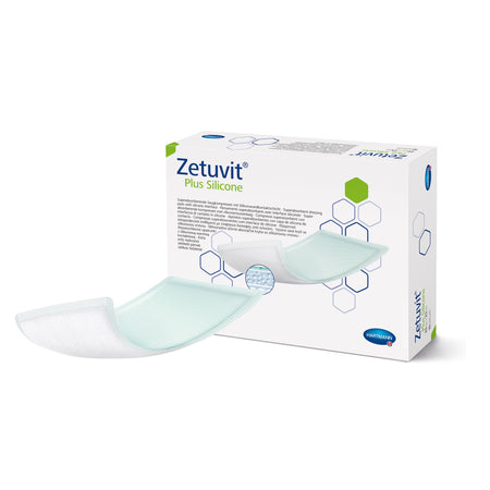 Zetuvit Plus Silicone Super Absorbent Dressing, 8 x 10 Inch-Super Absorbent Dressing Zetuvit Plus Silicone Non-Bordered Nonadhesive 8 X 10 Inch Rectangle