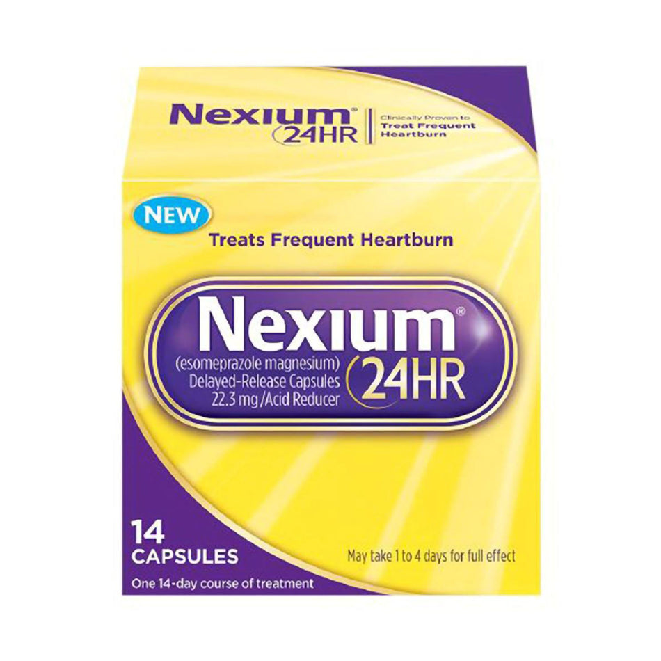 Nexium 24 HR Esomeprazole Antacid-Antacid Nexium 24 HR 20 mg Strength Capsule 14 per Box