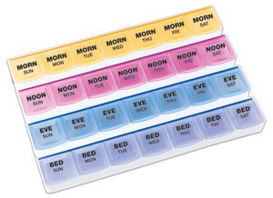 Apex MediPlanner Pill Organizer-Pill Organizer Mediplanner Standard Size 7 Day 4 Dose
