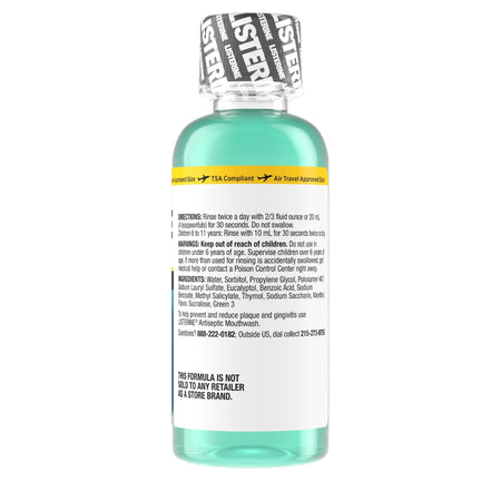 Listerine Zero Clean Mint Mouthwash, 3.2 oz. Bottle-Mouthwash Listerine Zero 3.2 oz. Clean Mint Flavor