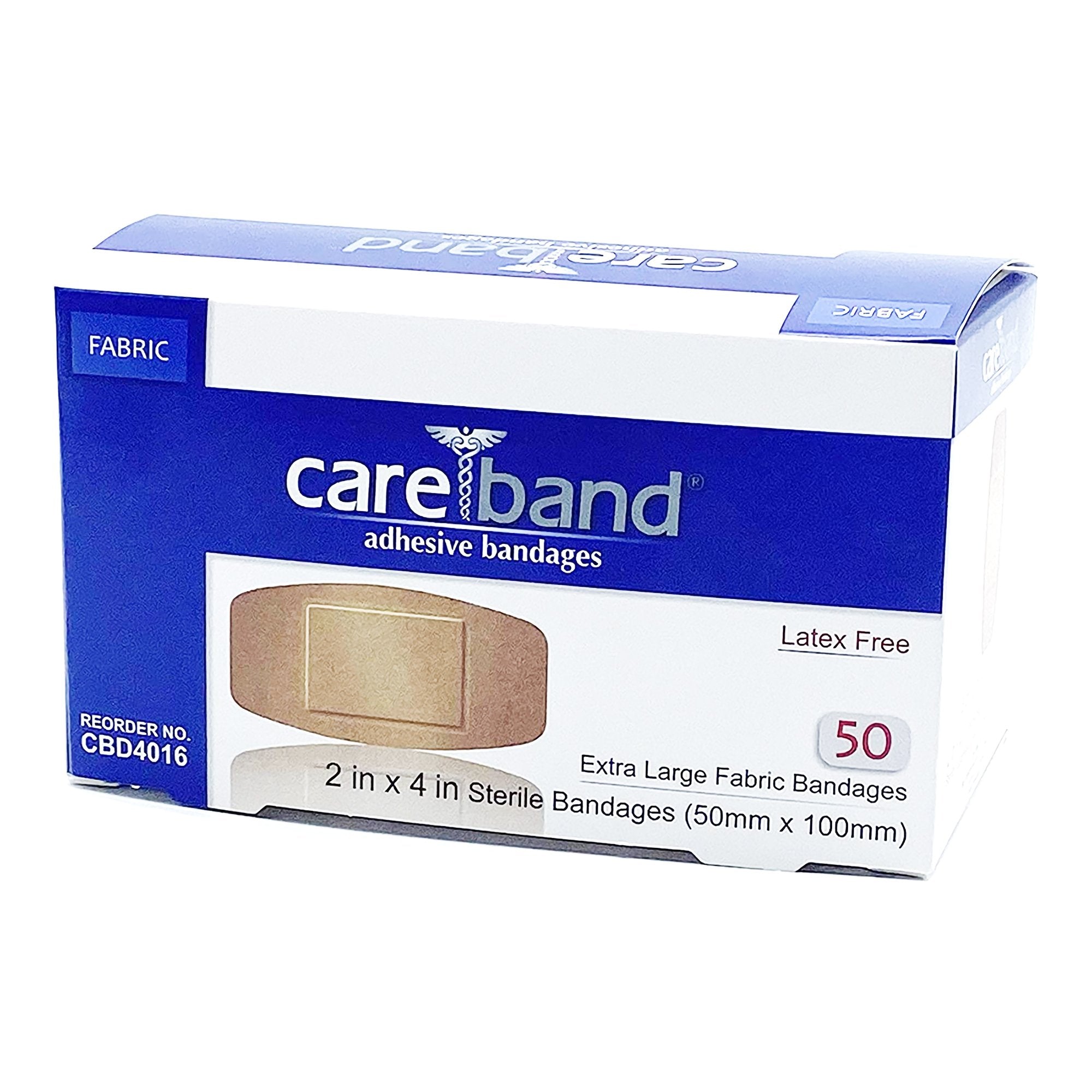 Careband Tan Adhesive Strip, 2 x 4 Inch-Adhesive Strip Careband 2 X 4 Inch Fabric Rectangle Tan Sterile