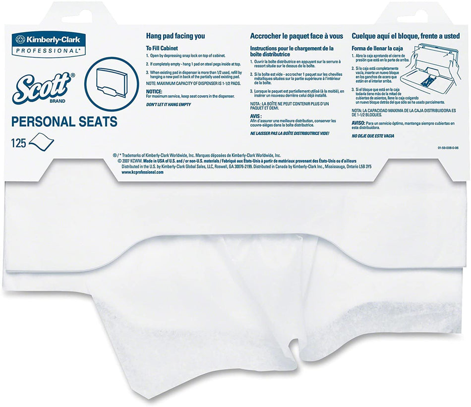 Scott Toilet Seat Cover, 125 per Pack-Toilet Seat Cover Scott Personal Seats 15 X 18 Inch
