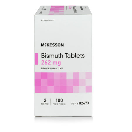 McKesson Bismuth Subsalicylate Anti-Diarrheal-Anti-Diarrheal McKesson Brand 262 mg Strength Tablet 100 per Box