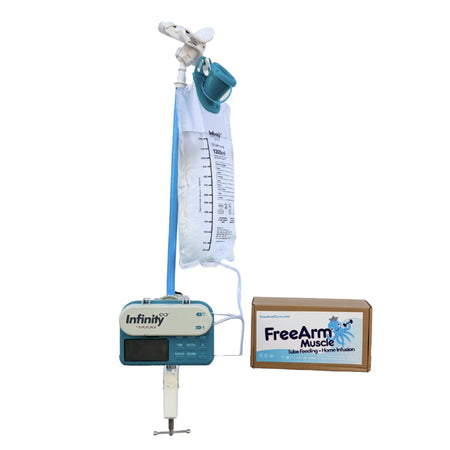 Feeding Tube / Infusion Bag Holder FreeArm® Muscle Blue For Feeding Bags, Gravity Sryinges, Lightweight Feeding Pumps - Nu...
