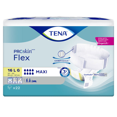 TENA ProSkin Flex Maxi Belted Incontinence Briefs, Large-Unisex Adult Incontinence Belted Undergarment TENA ProSkin Flex Maxi Size 16 Disposable Heavy Absorbency