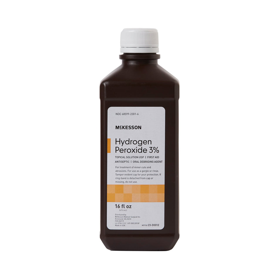 McKesson Hydrogen Peroxide Antiseptic, 16-ounce bottle-Antiseptic McKesson Brand Topical Liquid 16 oz. Bottle