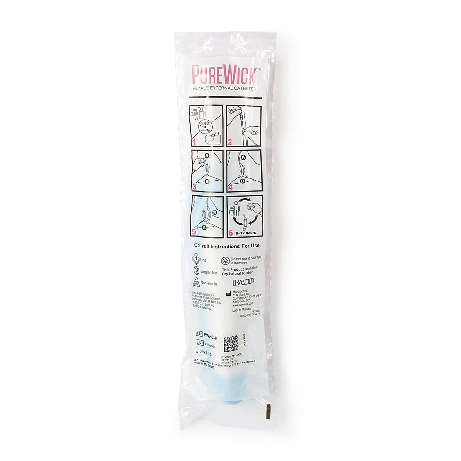 PUREWICK Female External Catheter-Female External Catheter for Vacuum Suction PureWick Latex One Size Fits Most
