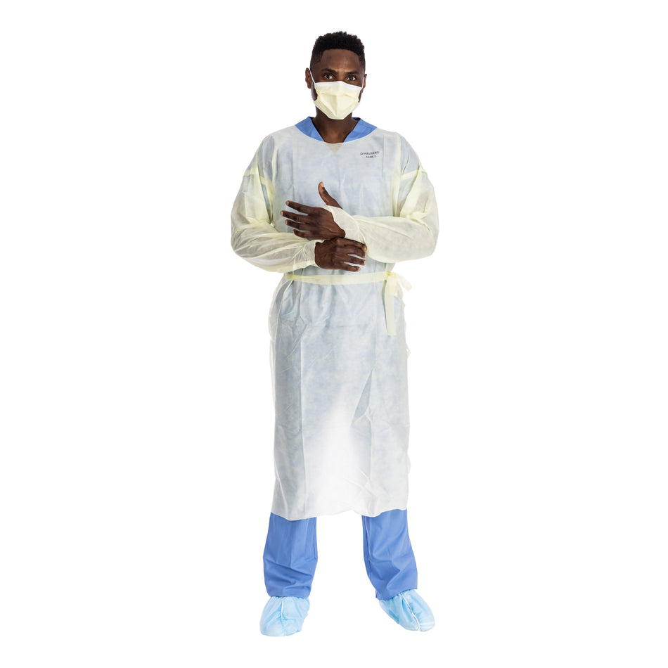 Protective Procedure Gown Halyard Basics Large Yellow NonSterile AAMI Level 2 Disposable - Apparel>Gowns>Staff Gowns - O&M...