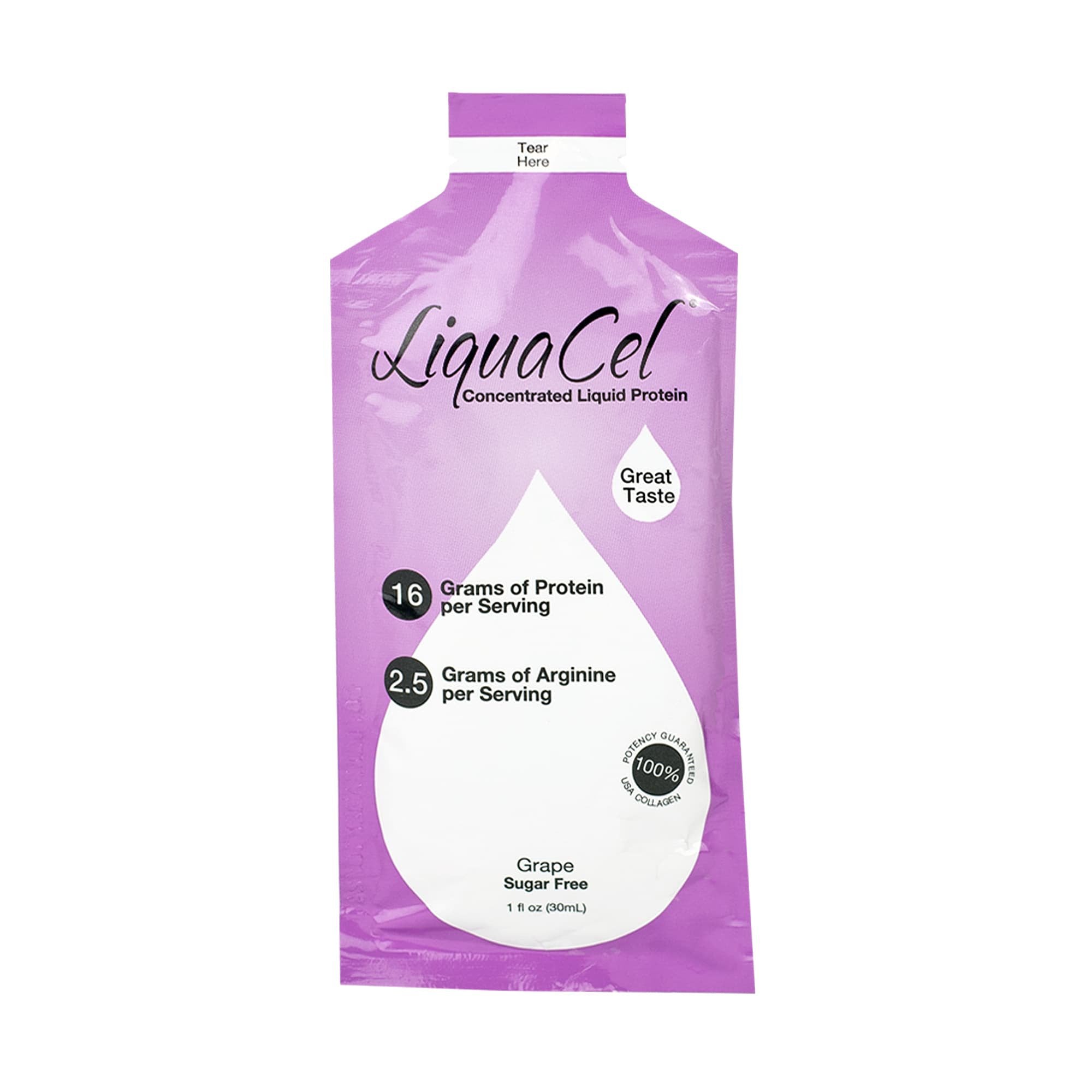 LiquaCel Grape Concentrated Liquid Protein-Oral Supplement LiquaCel Grape Flavor Liquid 1 oz. Individual Packet
