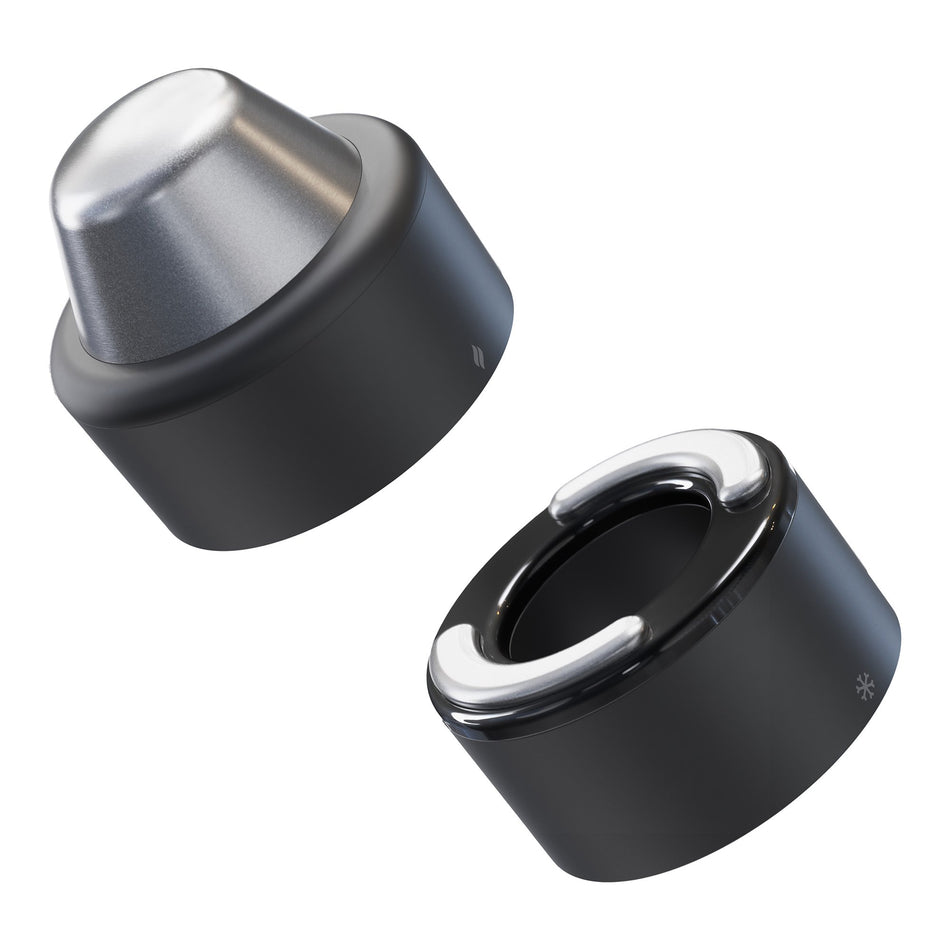 TheraFace Hot and Cold Rings Hand-Held Face Massager & Cleanser Attachment for TheraFace Pro, Black-"Hand-Held Face Massager & Cleanser Attachment TheraFace Hot and Cold Rings - Black 1 Hot Ring, 1 Cold Ring, Travel Pouch"