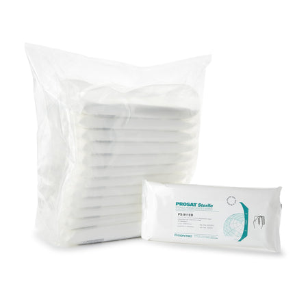 PROSAT Sterile PreSaturated Cleanroom Wipe-PROSAT Sterile Surface Disinfectant Cleaner Premoistened Cleanroom Manual Pull Wipe 30 Count Pouch Alcohol Scent Sterile