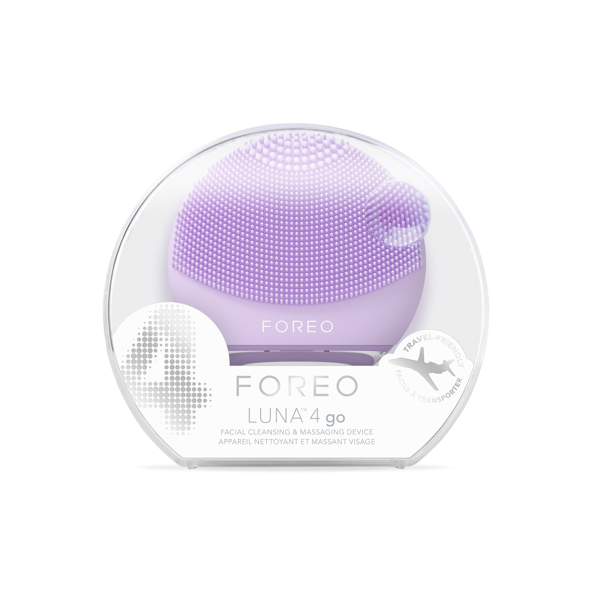 LUNA 4 go Portable Facial Cleansing Device, Lavender-Travel Facial Cleansing Brush and Massage Device LUNA 4 go