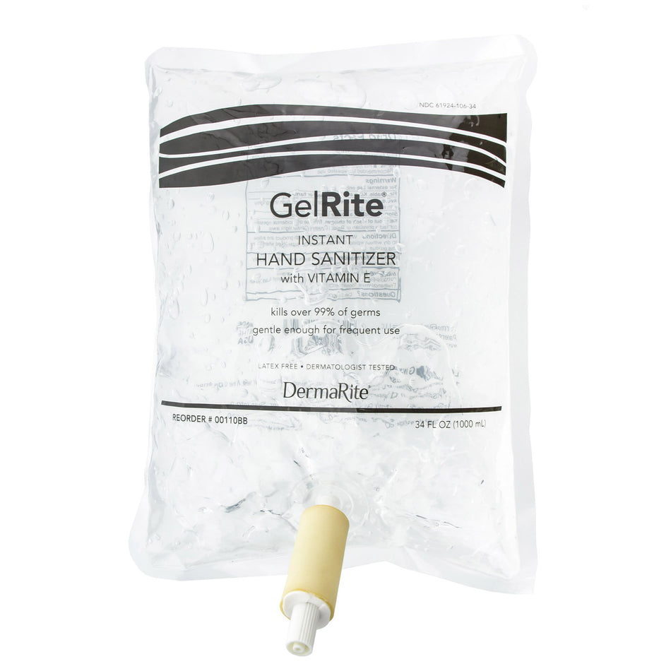 Hand Sanitizer GelRite® 1,000 mL Ethyl Alcohol Gel Dispenser Refill Bag
