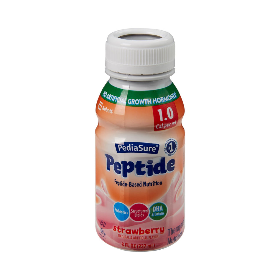 PediaSure� Peptide 1.0 Cal Peptide-Based Nutrition, Strawberry, 8-ounce bottle-Pediatric Oral Supplement PediaSure� Peptide 1.0 Cal Strawberry Flavor 8 oz. Bottle Liquid Peptide Malabsorption / Maldigestion