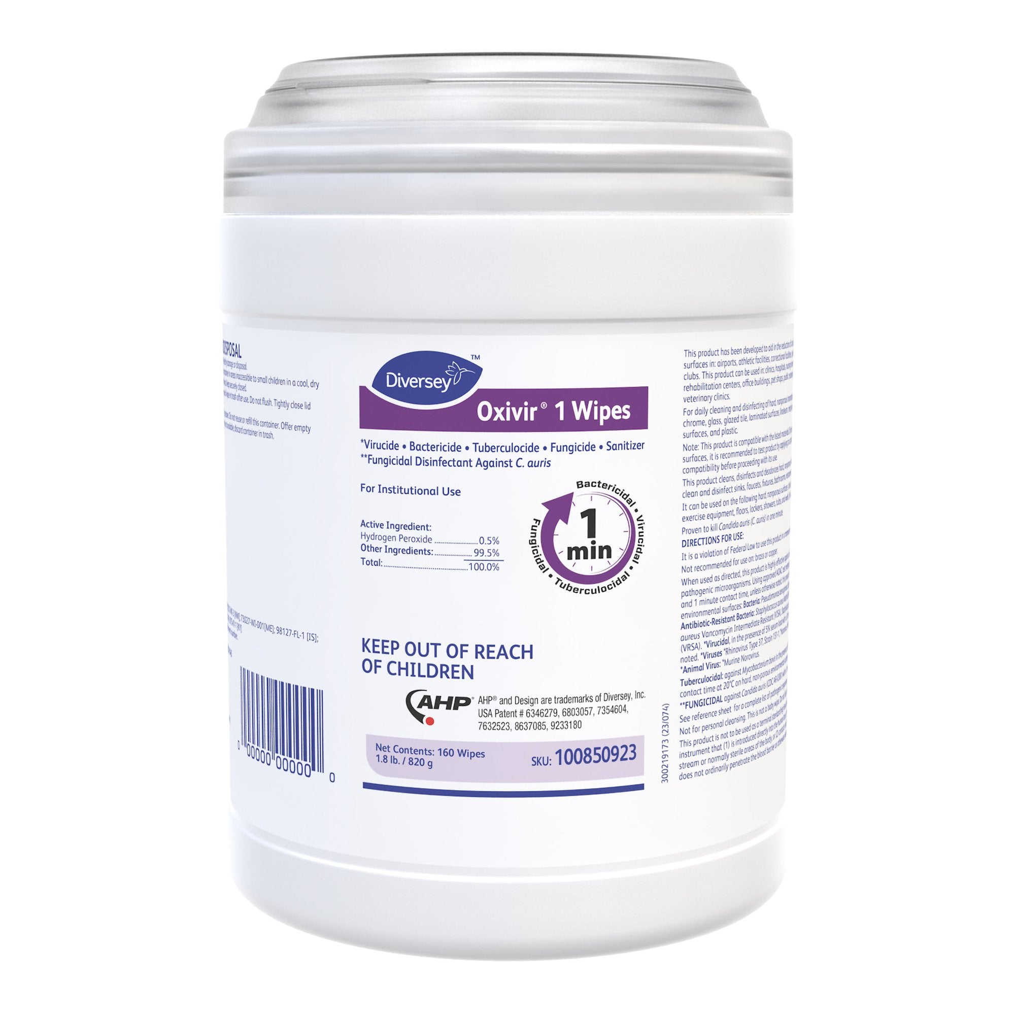 Oxivir® 1 Surface Disinfectant Cleaner Wipes, Canister, 160 ct. - Housekeeping>Cleaners and Disinfectants - Sealed Air *Di...