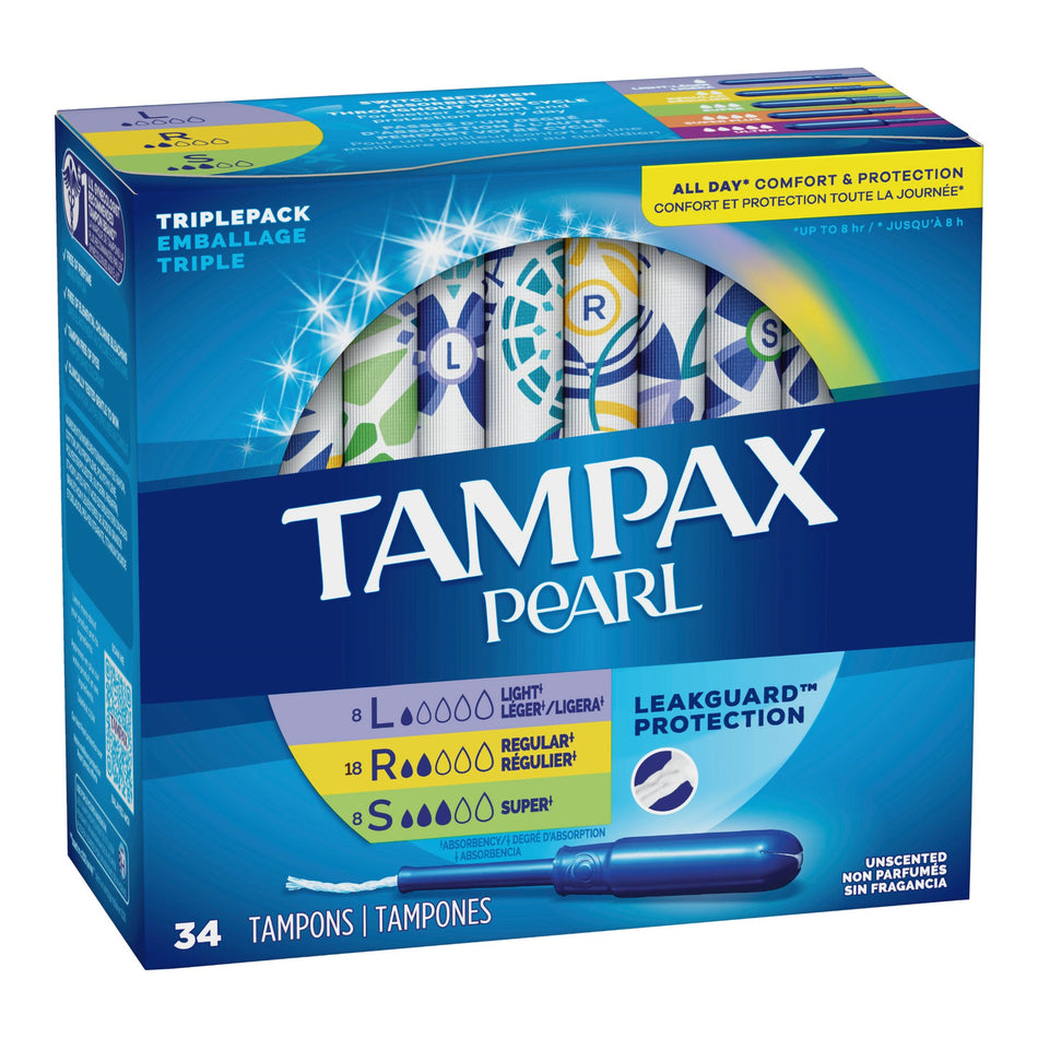 Tampax® Pearl Tampons Light/Regular/Super Absorbency Unscented - Personal Hygiene>Feminine Protection>Tampons - Procter &...