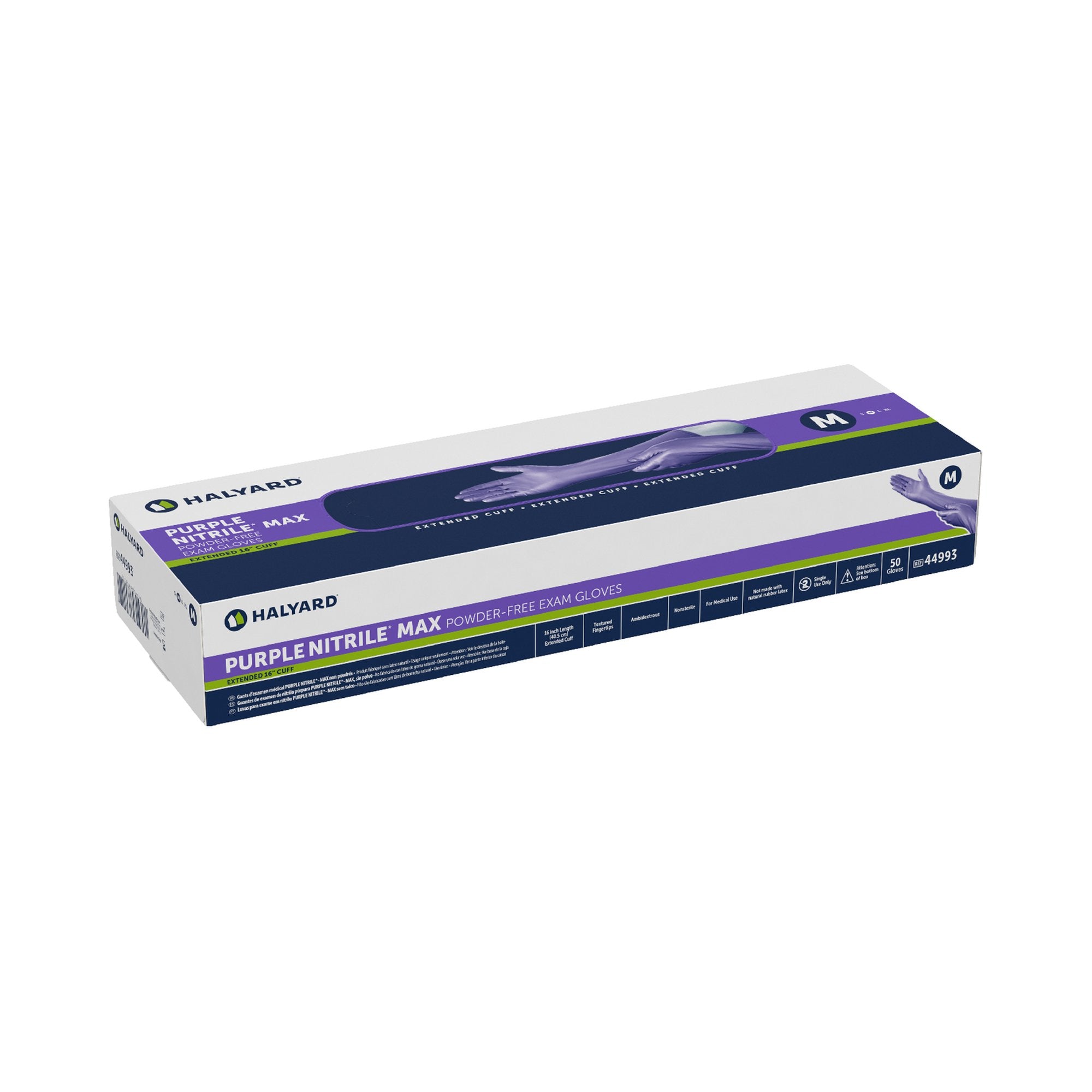 Purple Nitrile Max™ Extended Cuff Length Exam Glove, Medium - Gloves>Exam Gloves - O&M Halyard Inc