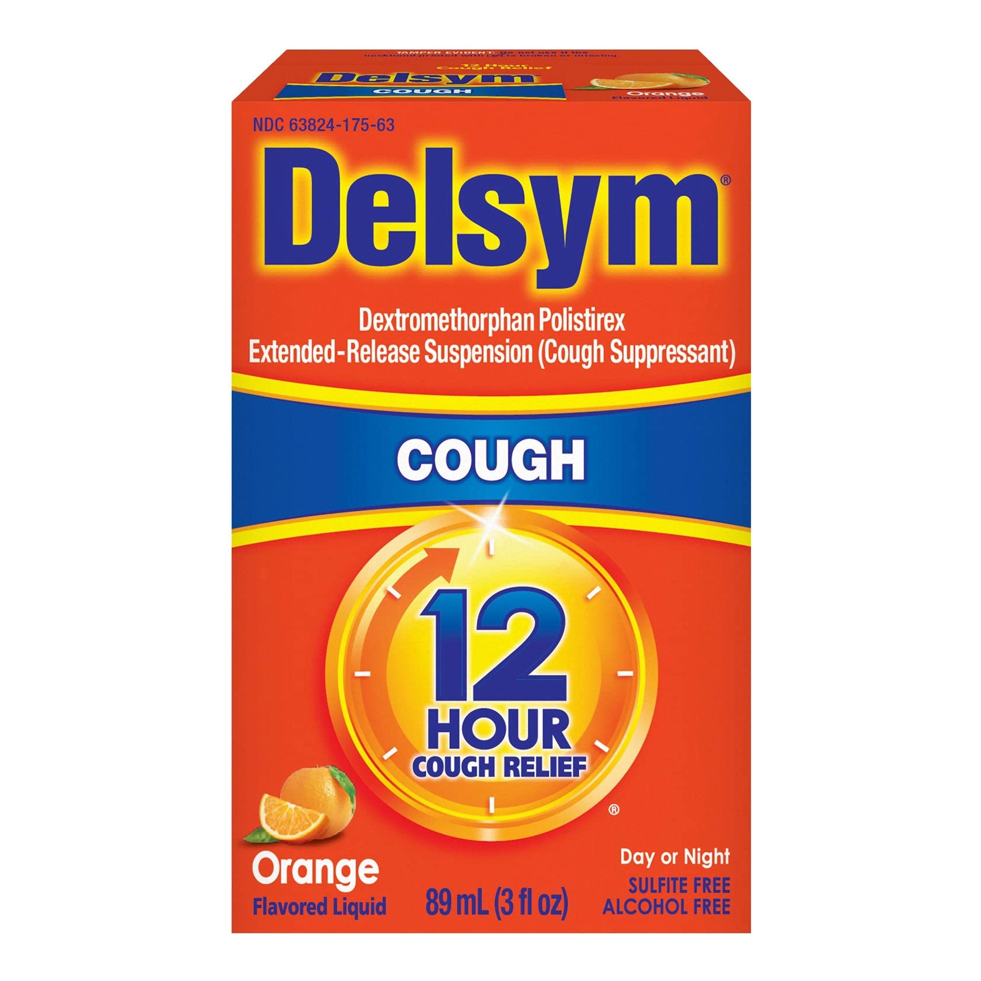 Delsym� 12 Hour Cough Relief, Orange Flavor-Cold and Cough Relief Delsym� 30 mg / 5 mL Strength Liquid 3 oz.