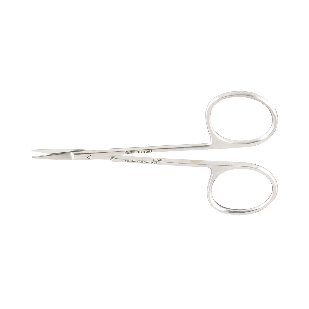 Miltex Iris Scissors-Iris Scissors Miltex 4 Inch Length OR Grade German Stainless Steel NonSterile Finger Ring Handle Curved Sharp Tip / Sharp Tip