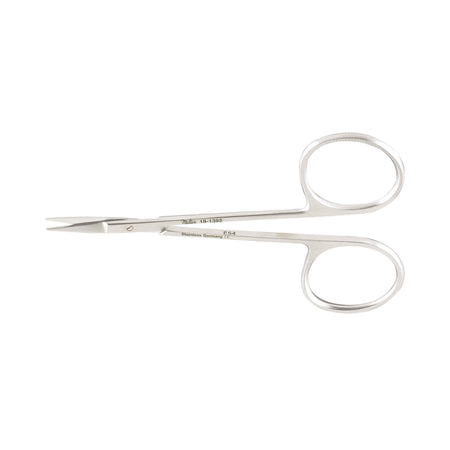 Miltex Iris Scissors-Iris Scissors Miltex 4 Inch Length OR Grade German Stainless Steel NonSterile Finger Ring Handle Curved Sharp Tip / Sharp Tip