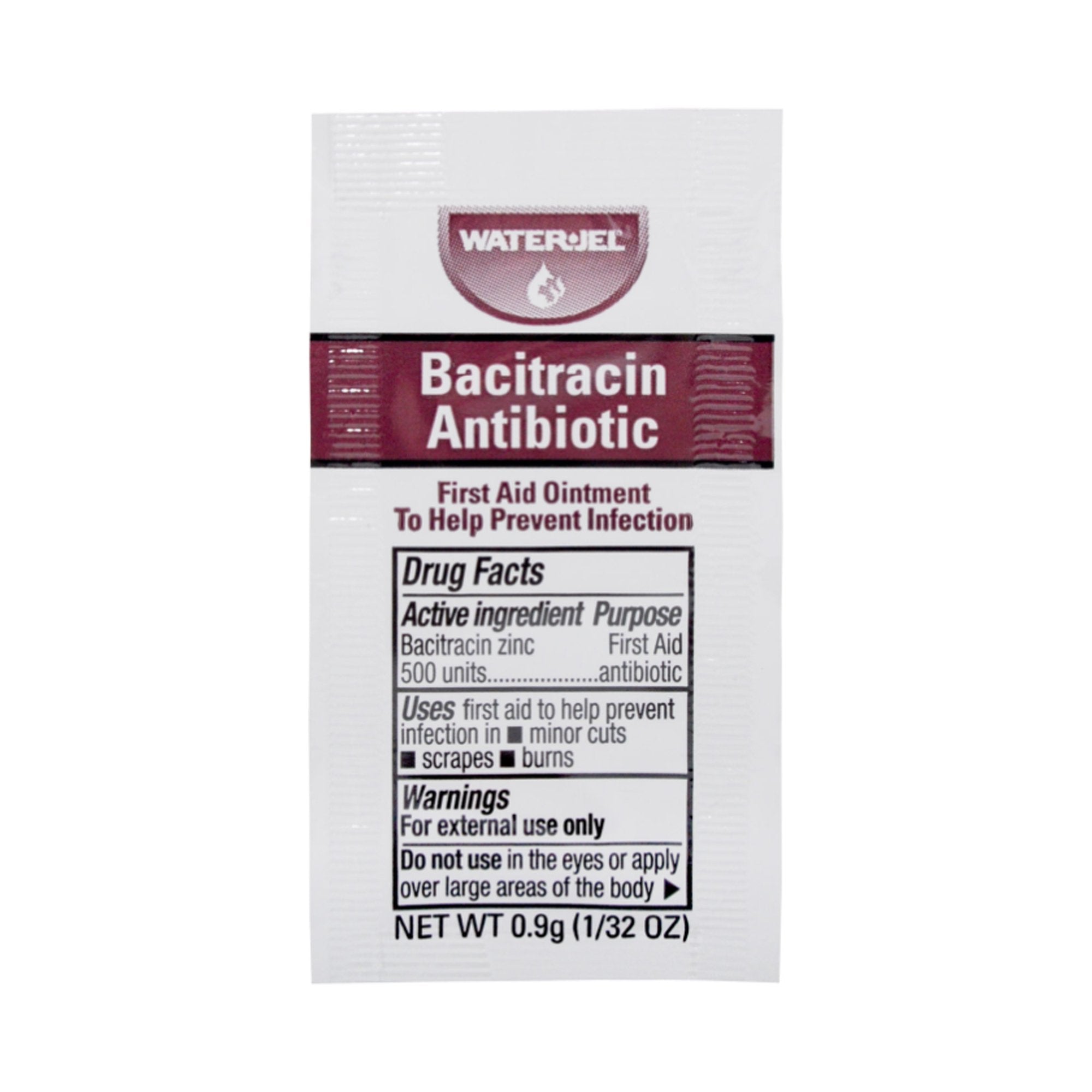 Water Jel Bacitracin Zinc First Aid Antibiotic-First Aid Antibiotic Water Jel Ointment 0.9 Gram Individual Packet