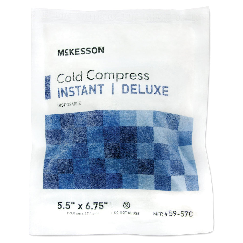 McKesson Deluxe Soft Cloth Instant Cold Pack, 5� x 6� Inch-Instant Cold Pack McKesson Deluxe General Purpose Small 5-1/2 X 6-3/4 Inch Fabric / Calcium Ammonium Nitrate / Water Disposable