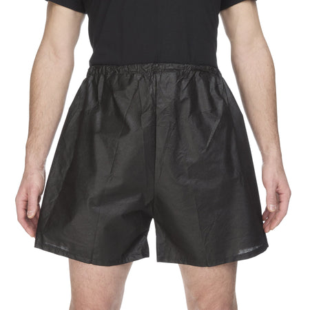 Reflections Exam Shorts, Large/X-Large-Exam Shorts Reflections Large / X-Large Black Spunbond Polypropylene Adult Disposable