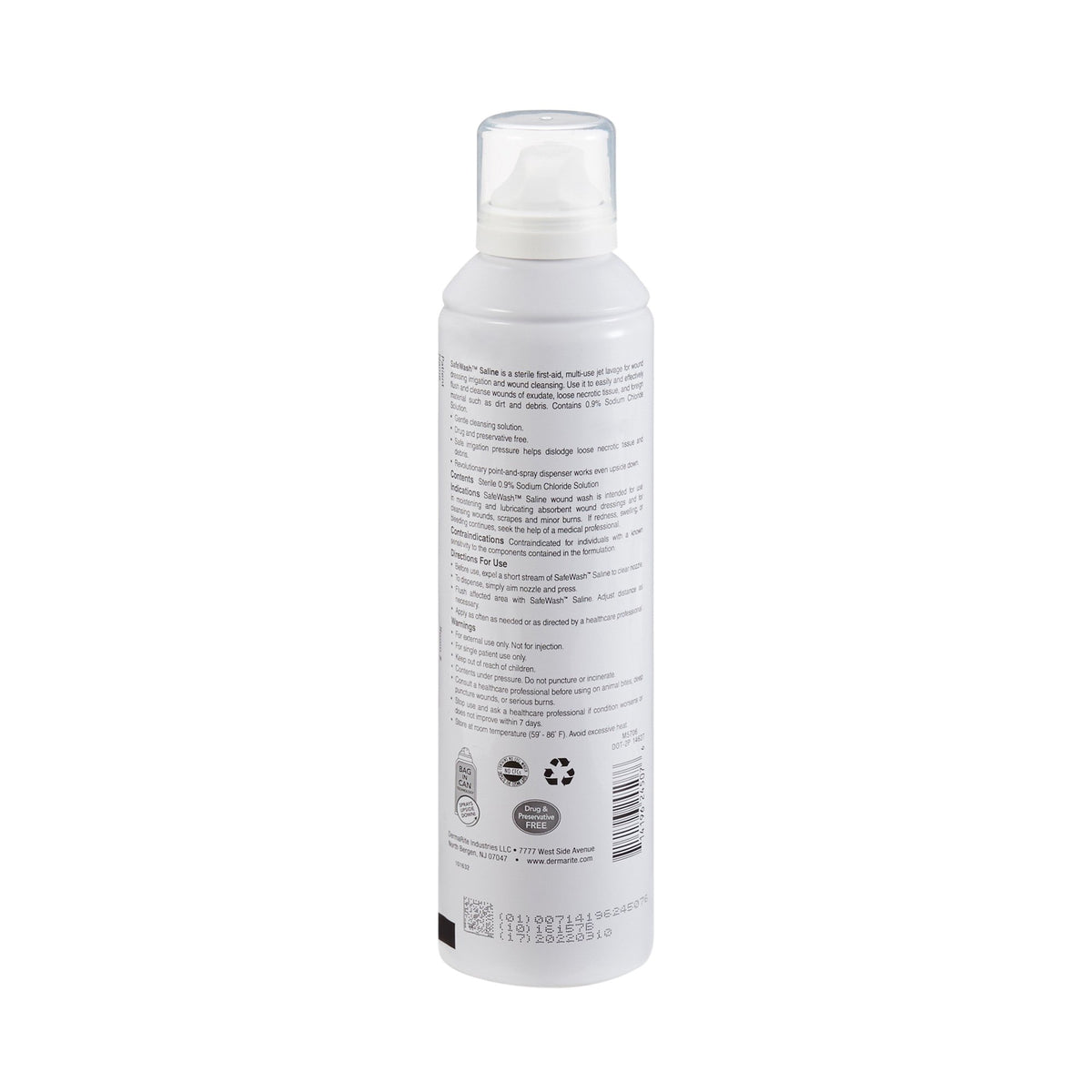 SafeWash™ Irrigation Solution, Sodium Chloride 0.9%, 7.1-ounce Spray Can - Wound Care>Advanced Wound Care>Wound Cleansers...