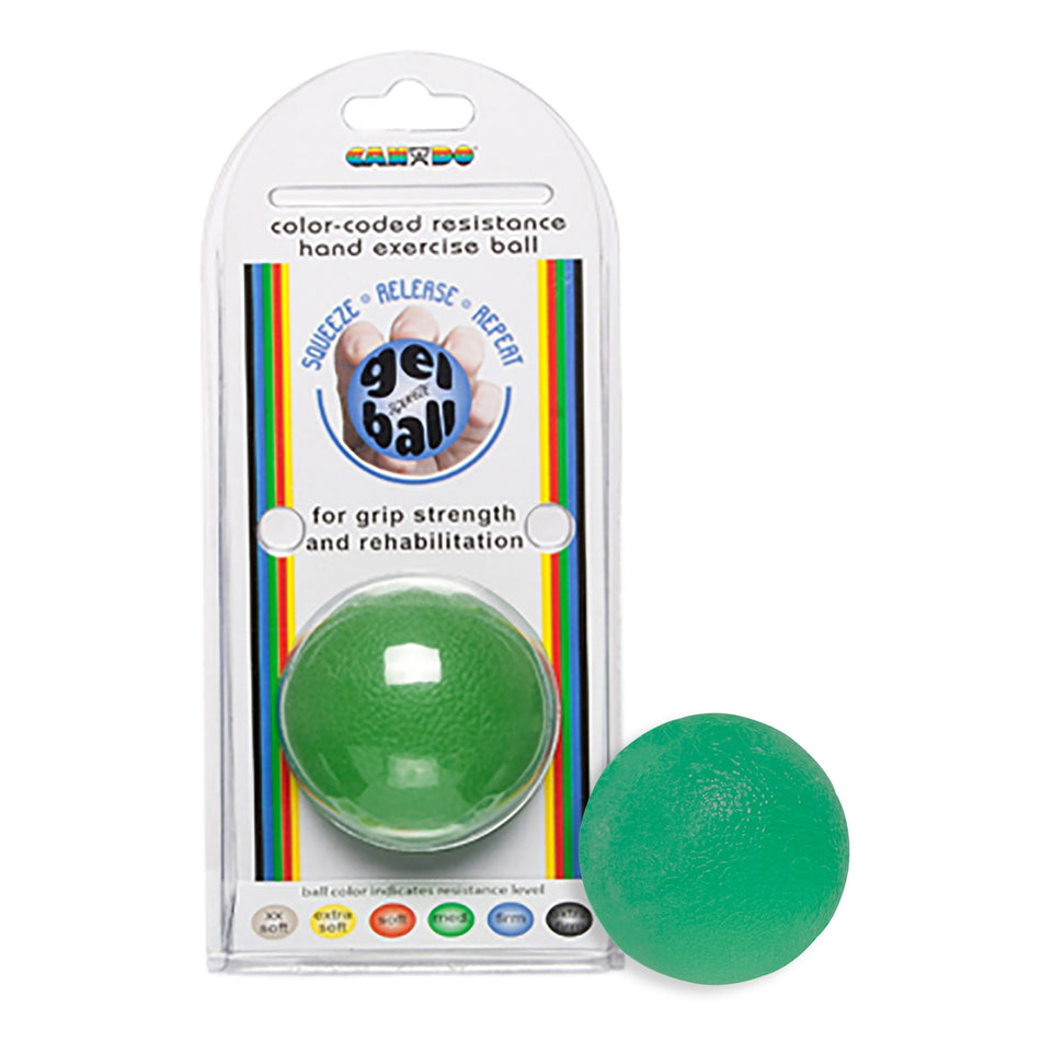 CanDo Standard Gel Squeeze Ball, Green, Medium-Squeeze Ball CanDo Green Standard Size Medium Resistance