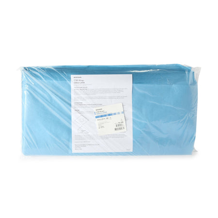 McKesson Single Layer Sterilization Wrap, 24 x 24 Inch-McKesson Sterilization Wrap Blue 24 X 24 Inch Single Layer Cellulose Steam / EO Gas